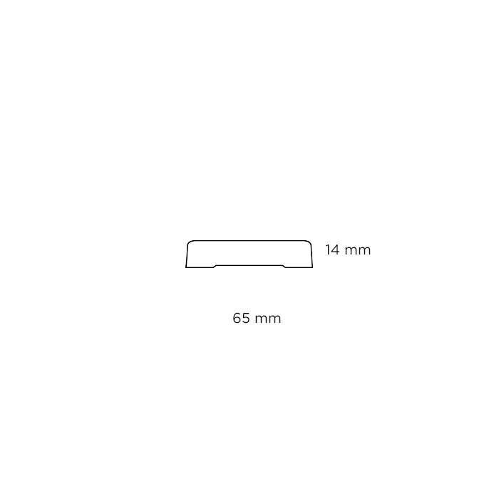 Indfatning glat MDF hvid - 14 x 65 mm x 2,2 meter